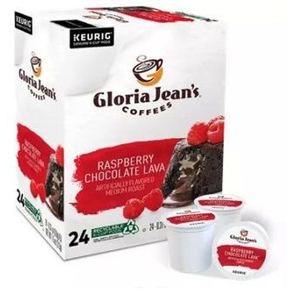 Gloria Jean's Raspberry Chocolate Lava K-cup Coffee Pod, 24 Count -- 4 Per Case