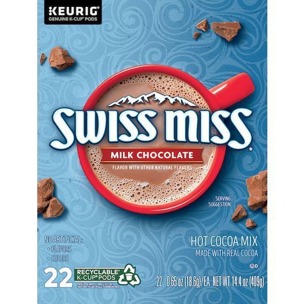 Swiss Miss Milk Chocolate Hot Cocoa Mix K Cup Pods, 22 Count -- 4 Per Case