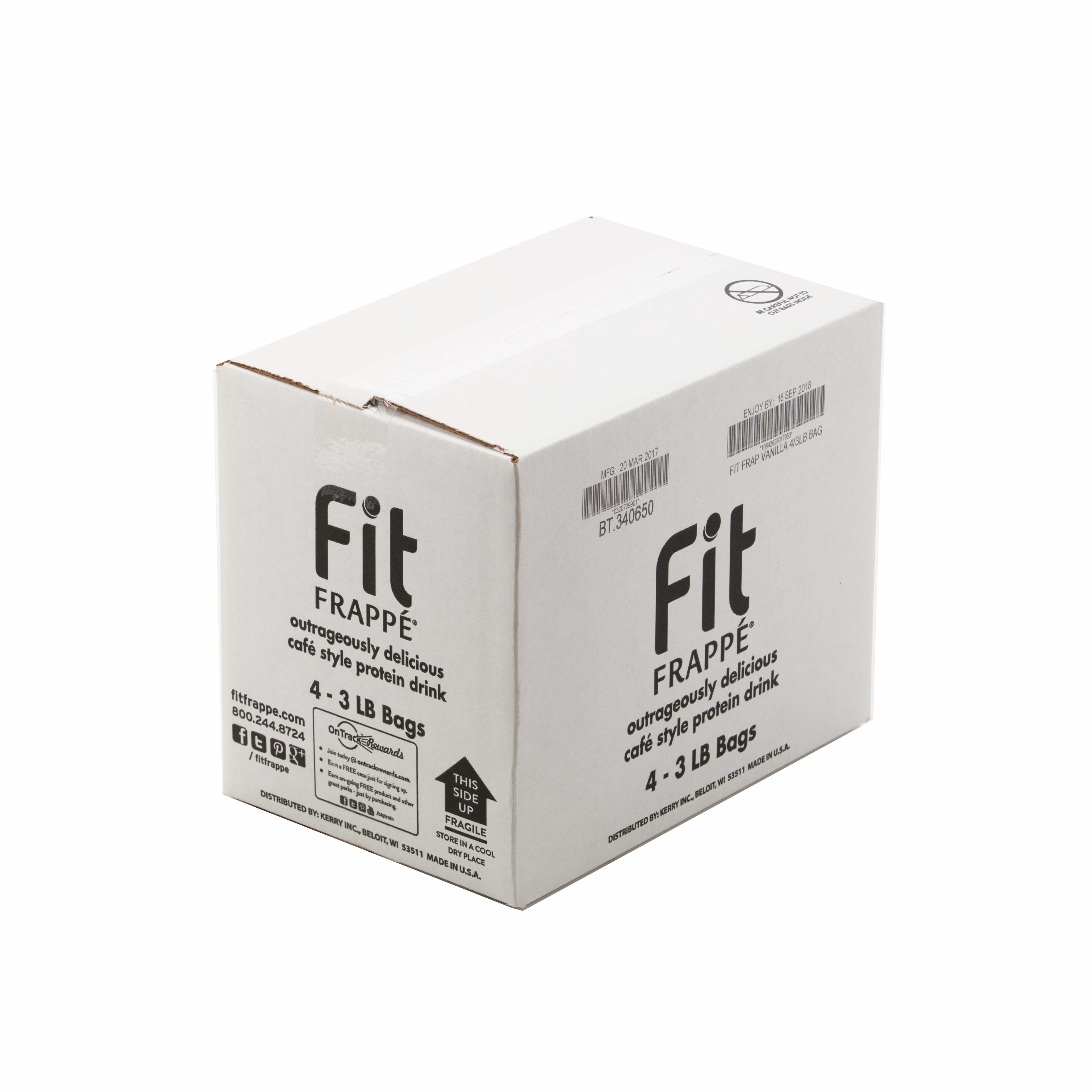 Big Train Fit Frappe Vanilla Protein Drink Mix, 3 Pound -- 4 Per Case