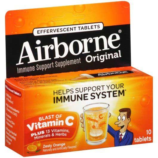 Airborne Zesty Orange Effervescent Tablet, 10 Count -- 72 Per Case