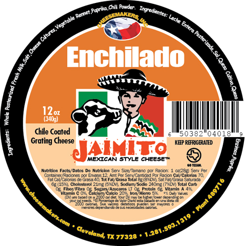 Jaimito Mexican Style Queso Enchilado Cheese, 12 Ounce -- 12 Per Case