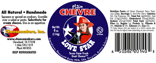 Cheesemakers Plain Chevre Cheese Log, 4 Ounce -- 8 Per Case