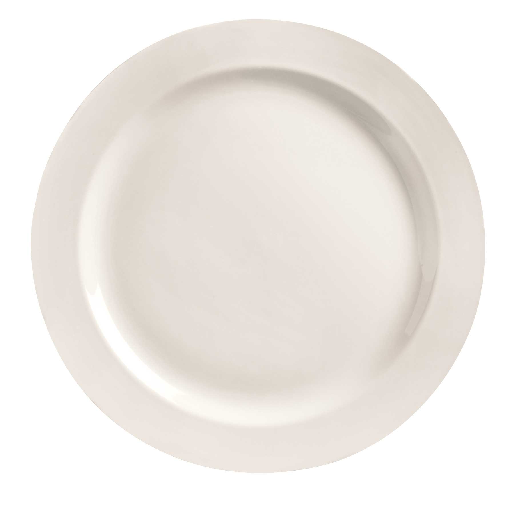 World Tableware Basics Collection Medium Rim Porcelain Bright White Plate, 10 Inch -- 12 Per Case