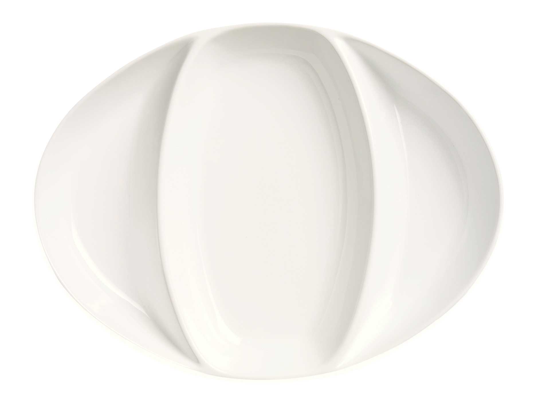 World Tableware Chefs Selection Porcelain Ultra Bright White Divided Platter, 11 X 8.25 Inch -- 12 Per Case