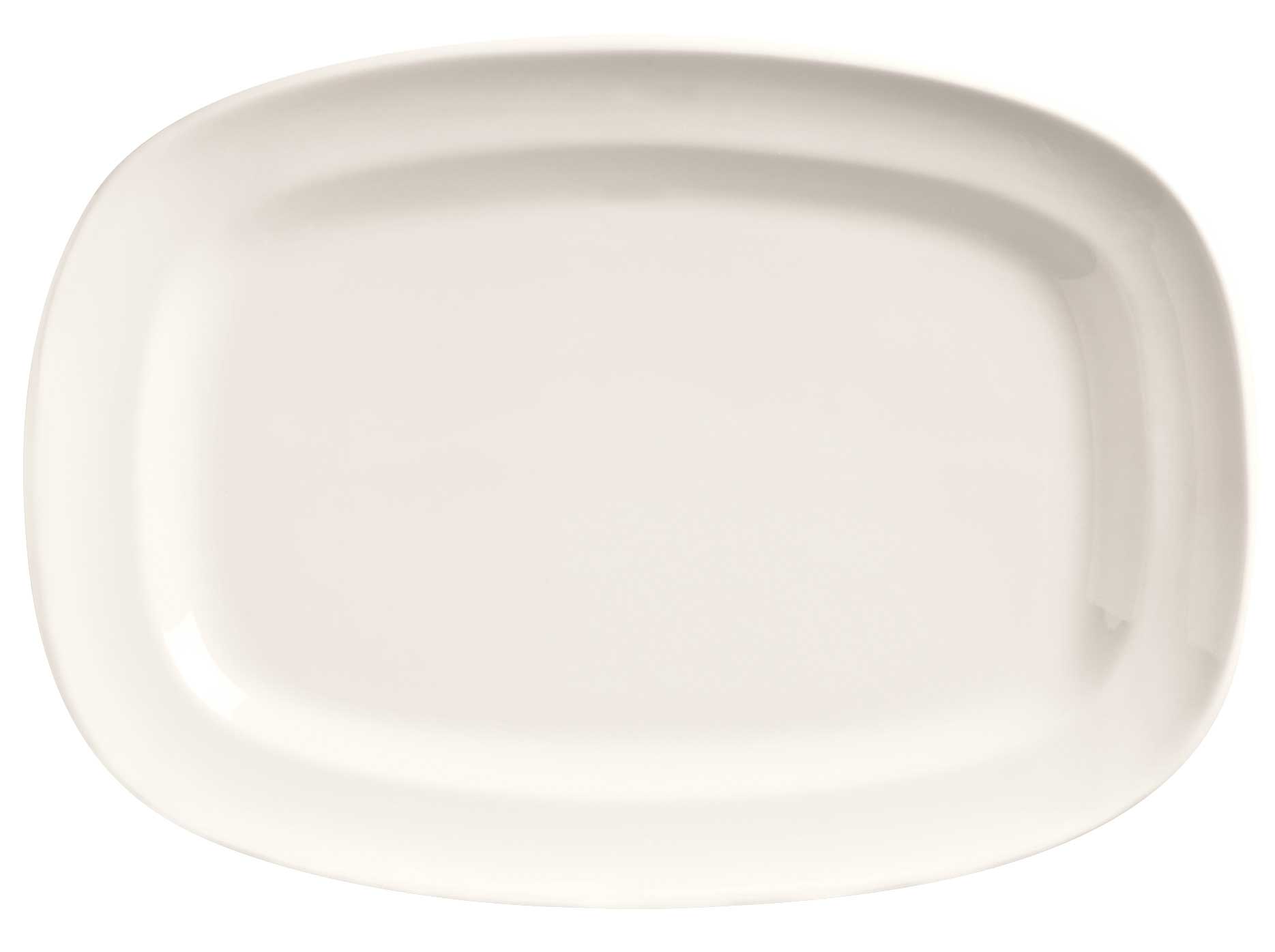 World Tableware Basics Collection Porcelain Bright White Racetrack Plate, 12 X 8.5 Inch -- 12 Per Case