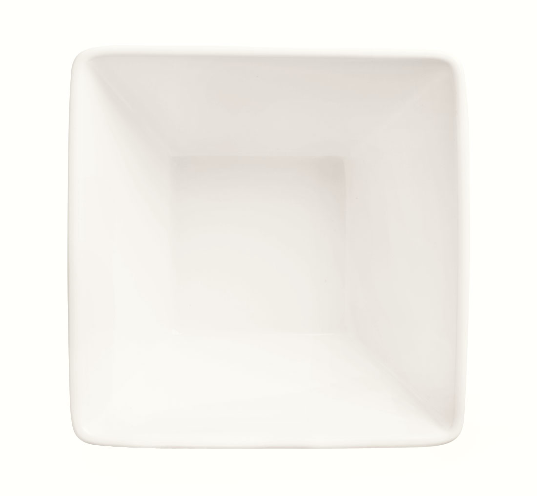 World Tableware Slate Collection Porcelain Ultra Bright White Square Bowl, 20 Ounce -- 24 Per Case