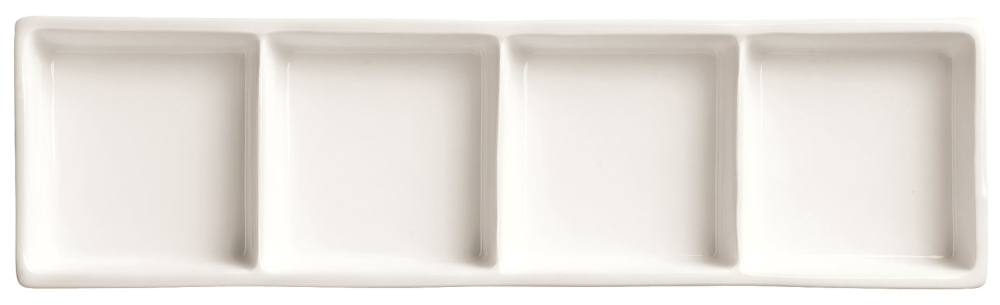 World Tableware Inc Chefs Selection Ultra Bright White 4 Well Tray -- 12 Per Case
