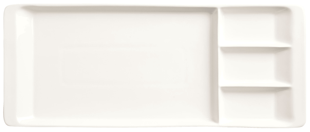 World Tableware Inc Chefs Selection Ultra Bright White 3 Well Tray -- 12 Per Case