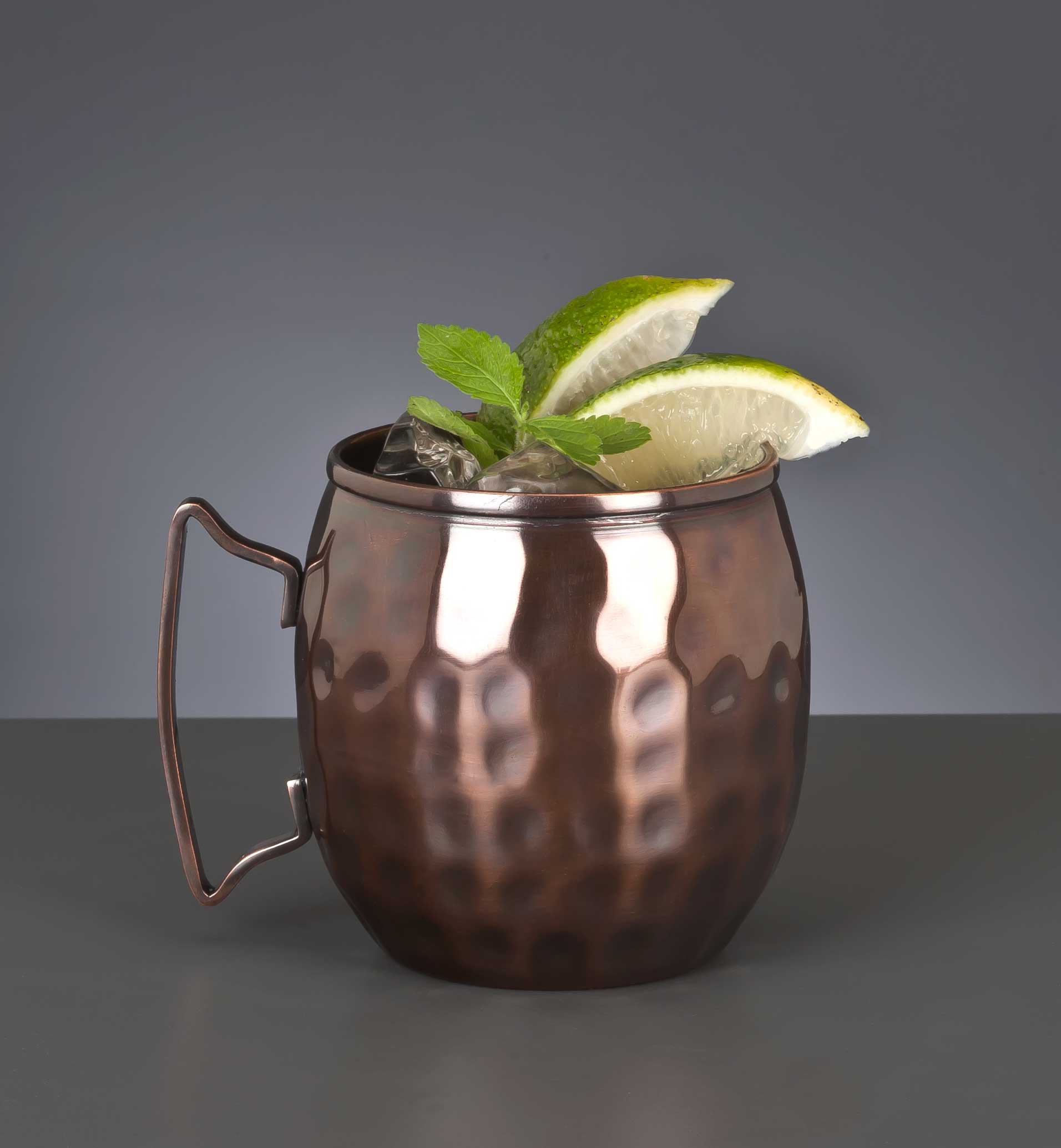World Tableware Antiqued Copper Finish Stainless Steel Moscow Mule Hammered Mug, 14 Ounce -- 12 Per Case