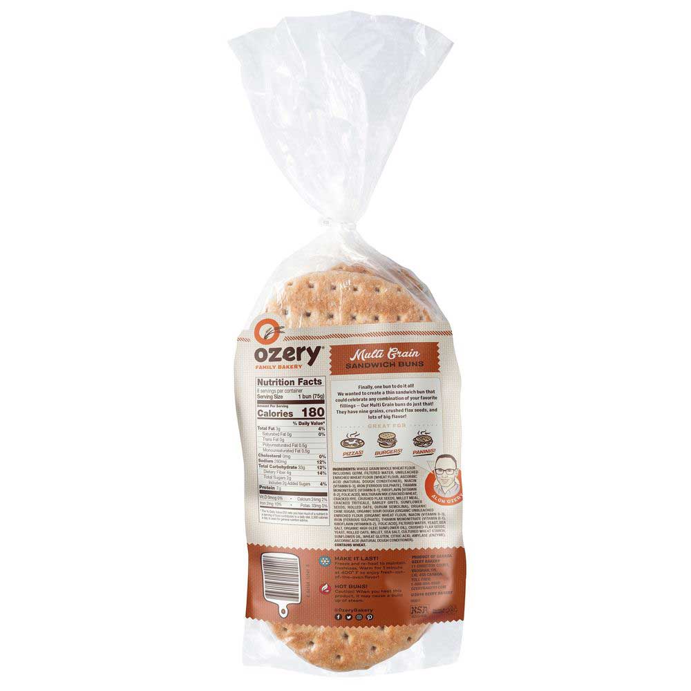 Ozery Bakery Original Multi Grain Thin Sandwich Bun, 21 Ounce -- 6 Per Case