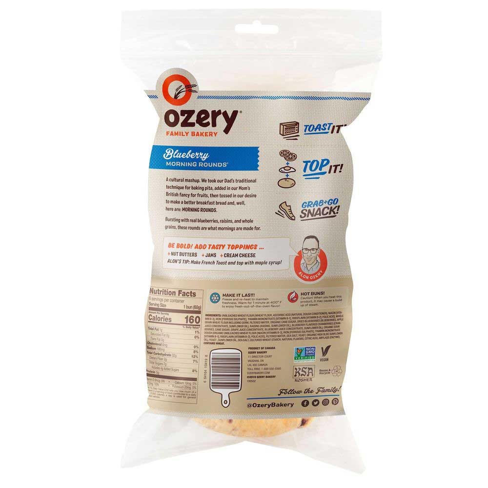 Ozery Bakery Blueberry Morning Rounds, 2.1 Ounce -- 36 Per Case