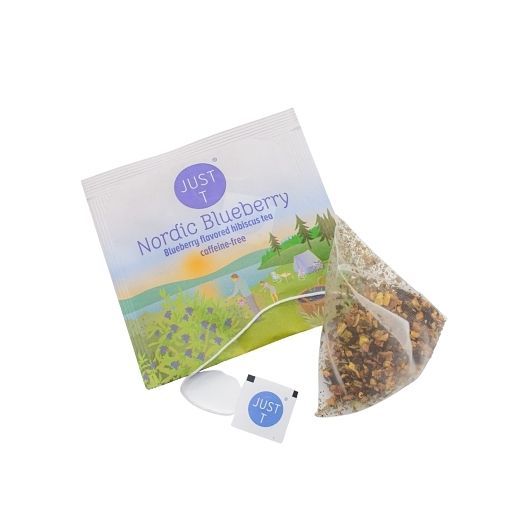 Just-t Nordic Blueberry Fruit Tea, Pyramid Box, 20 Count -- 6 Per Case