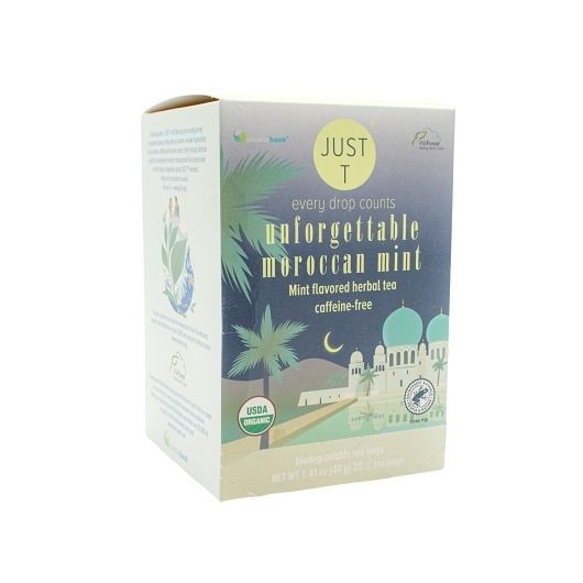 Just-t Unforgettable Moroccan Mint Herbal Tea, Pyramid Box, 20 Count -- 6 Per Case