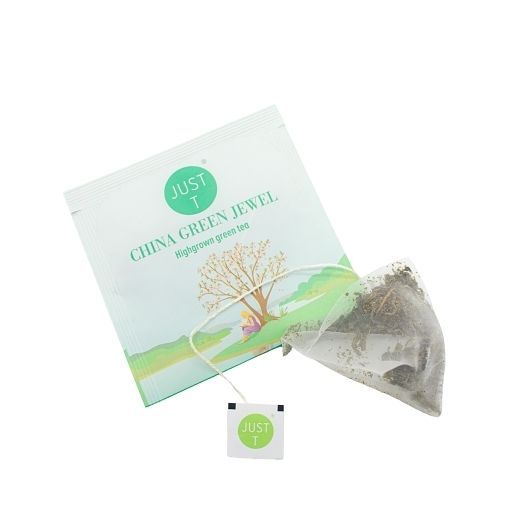 Just-t China Green Jewel Green Tea, Pyramid Box, 20 Count -- 6 Per Case