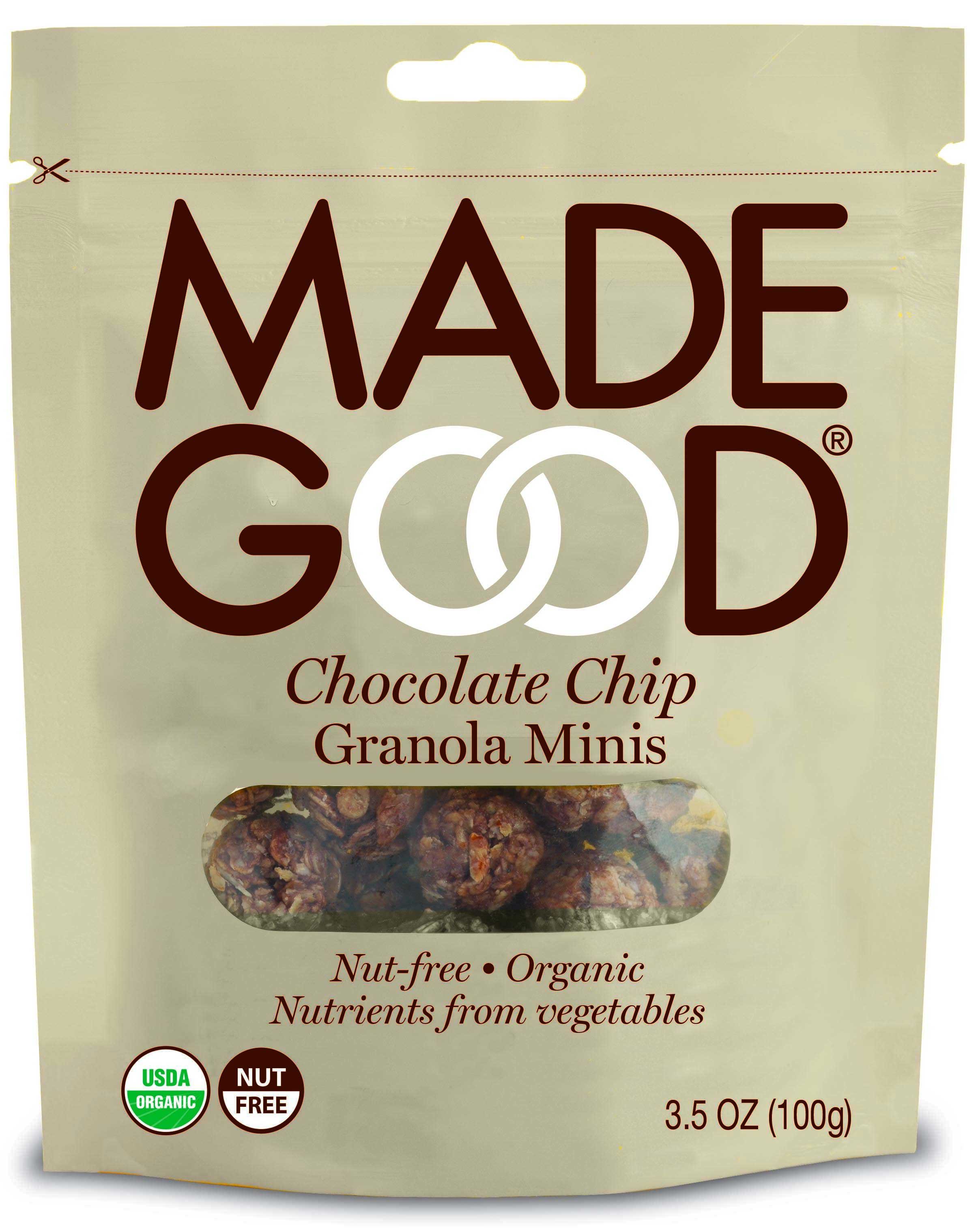 MadeGood Minis Chocolate Chip Granola, 3.5 Ounce Pouch -- 6