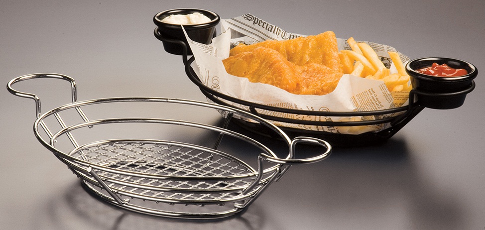 American Metalcraft Oval Black Wire Basket, 11 X 8 Inch -- 24 Per Case