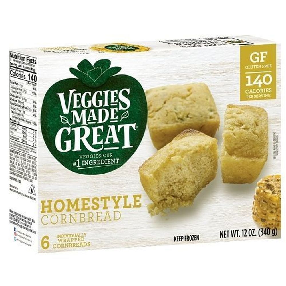 Veggies Made Great Homestyle Cornbread, 6 Count -- 8 Per Case