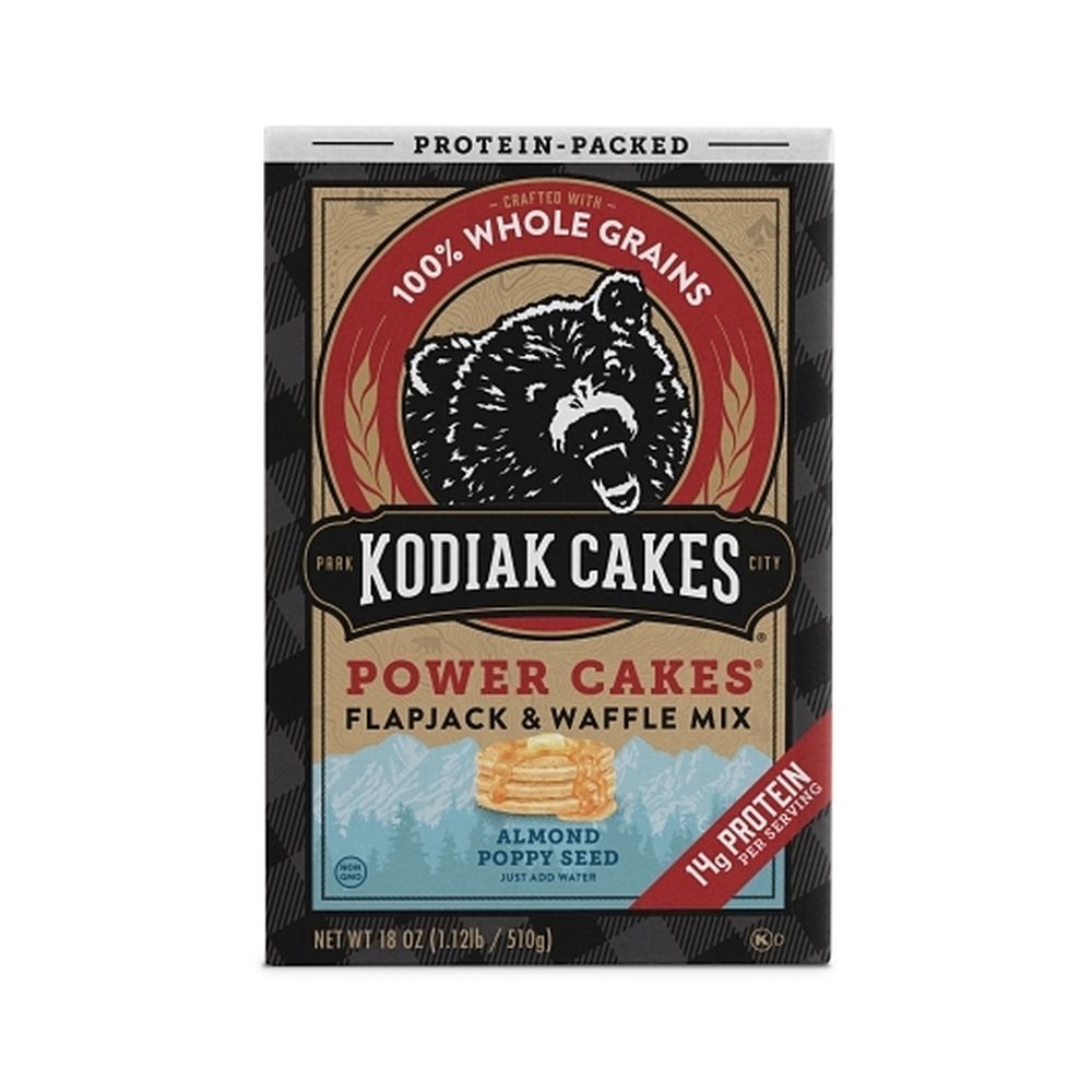 Kodiak Cakes Power Cakes Almond Poppyseed Flapjack and Waffle Mix, 18 Ounce -- 6 per case