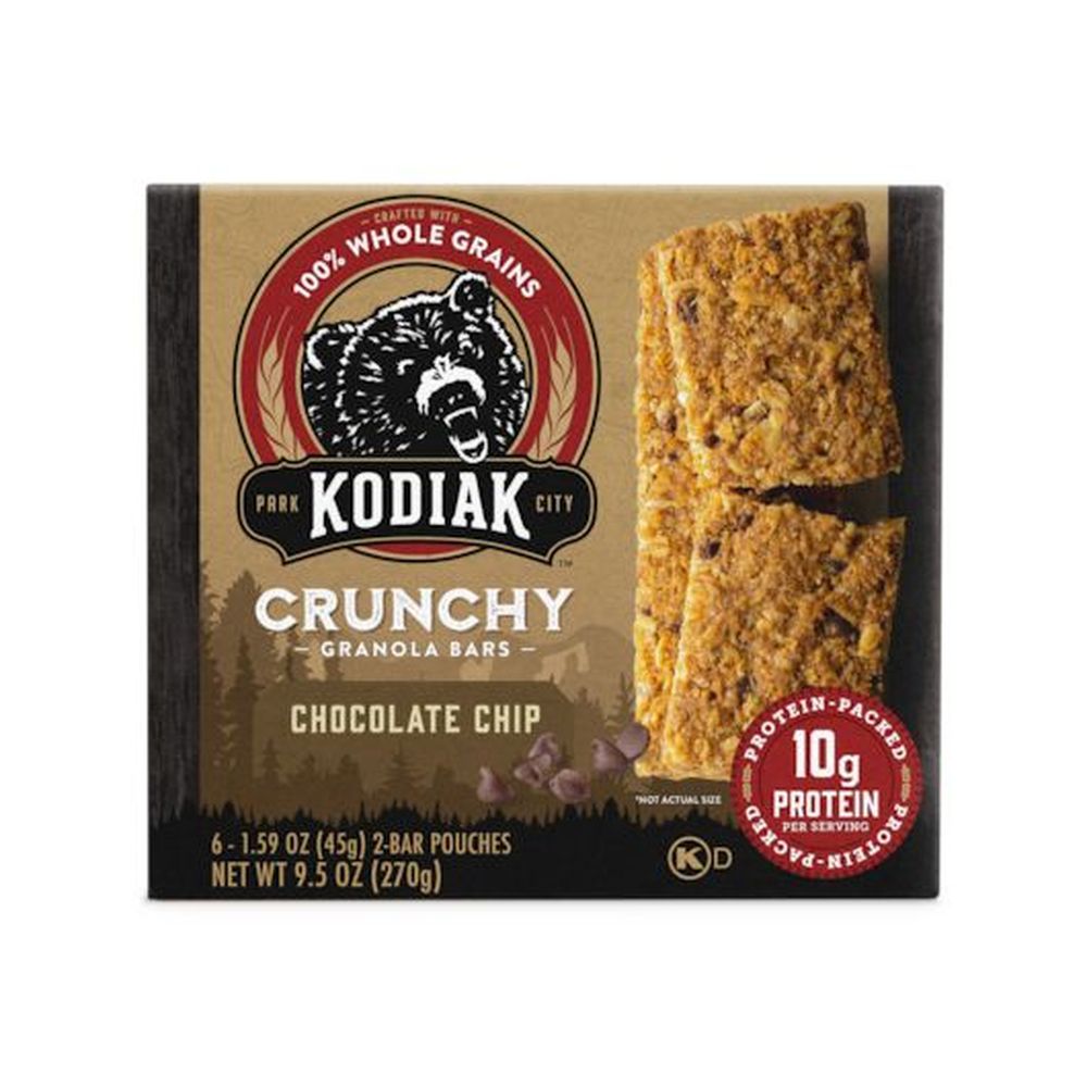 Kodiak Cakes Chocolate Chip Crunchy Granola Bar, 9.5 Ounce -- 12 per case