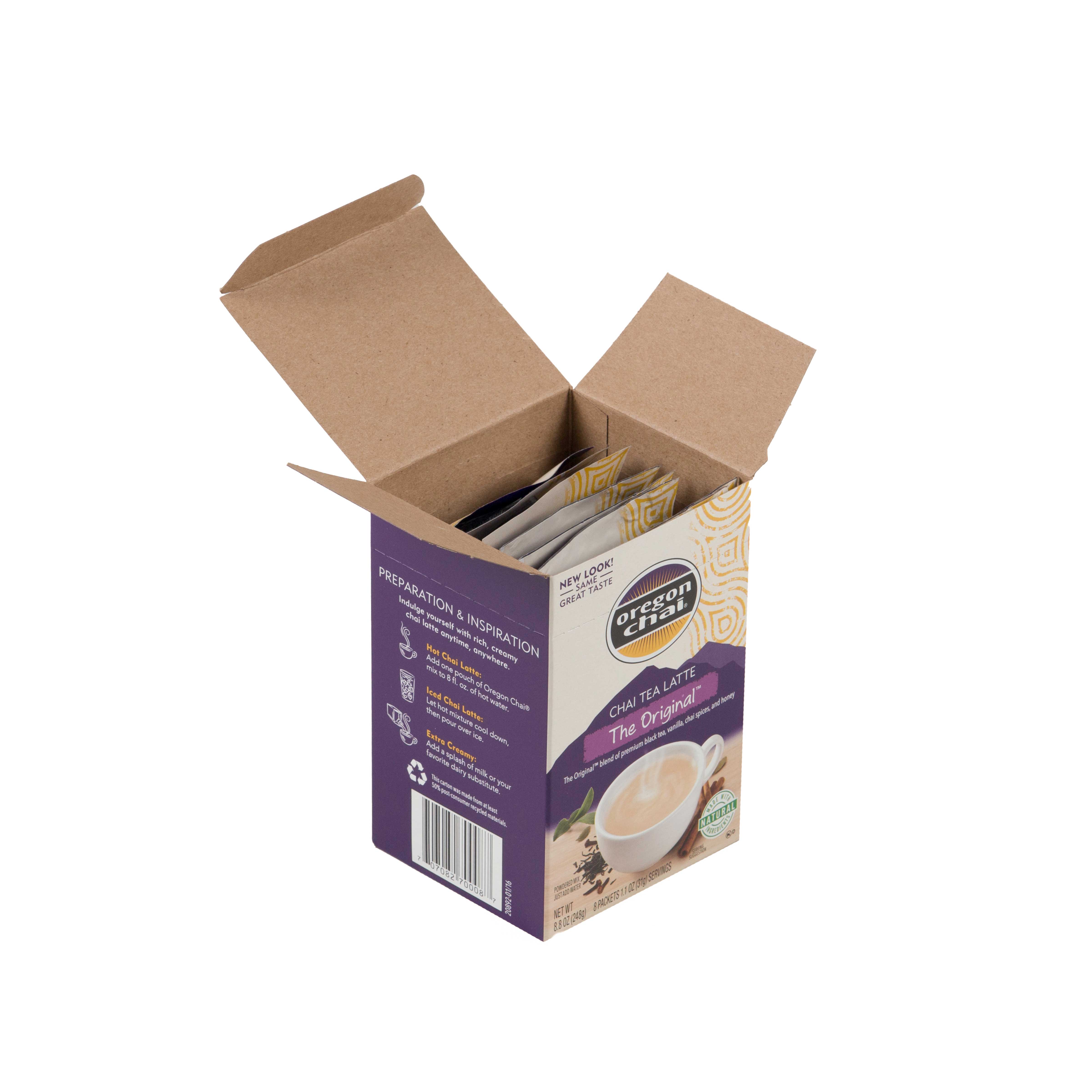 Oregon Chai Original Chai Tea Latte Mix - 8 packets per box, 6