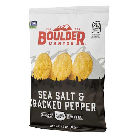 Boulder Canyon Sea Salt And Cracked Pepper Kettle Cooked Potato Chips, 1.5 Ounce -- 55 Per Case