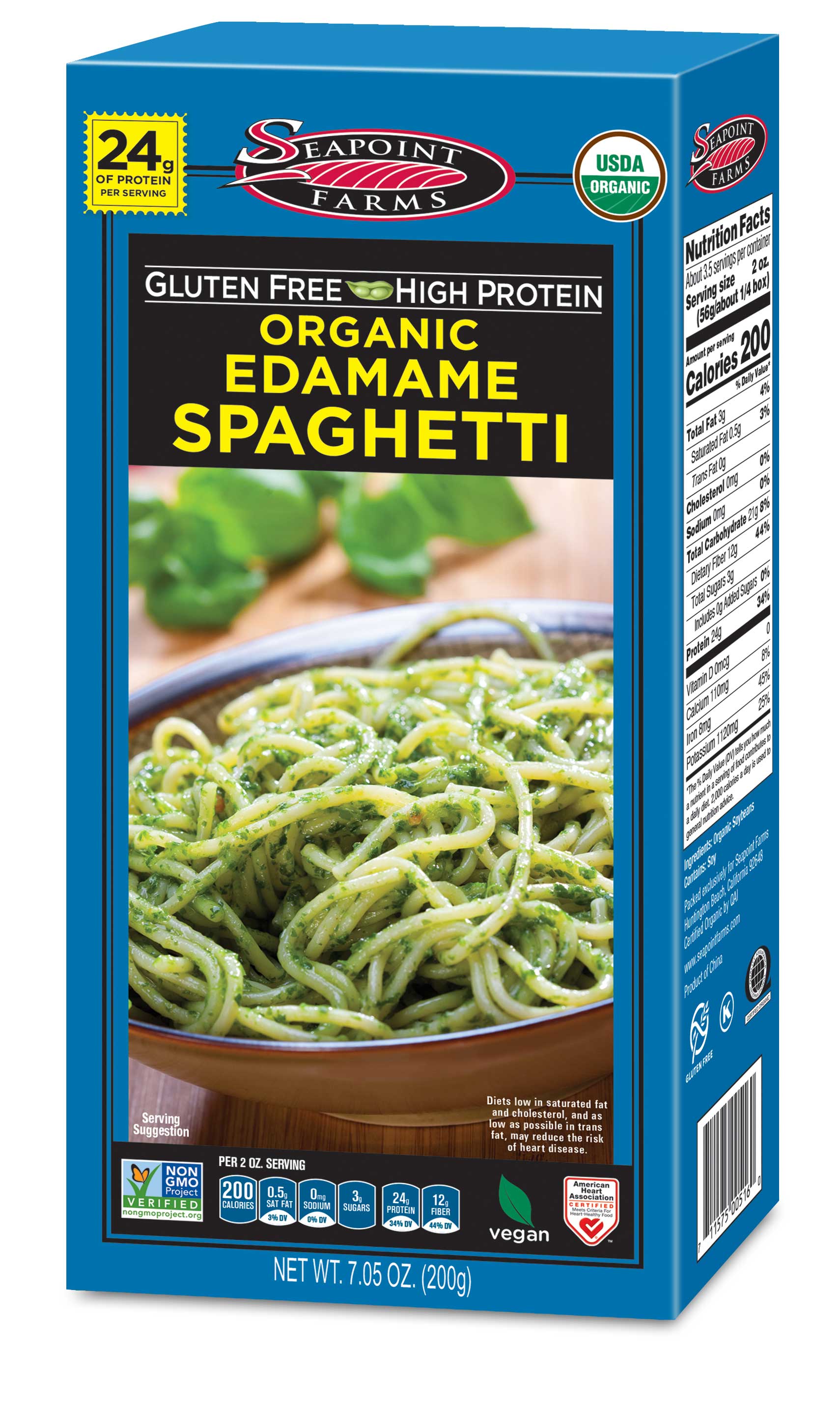 Seapoint Farms Organic Edamame Spaghetti, 7.05 Ounce -- 12 Per Case