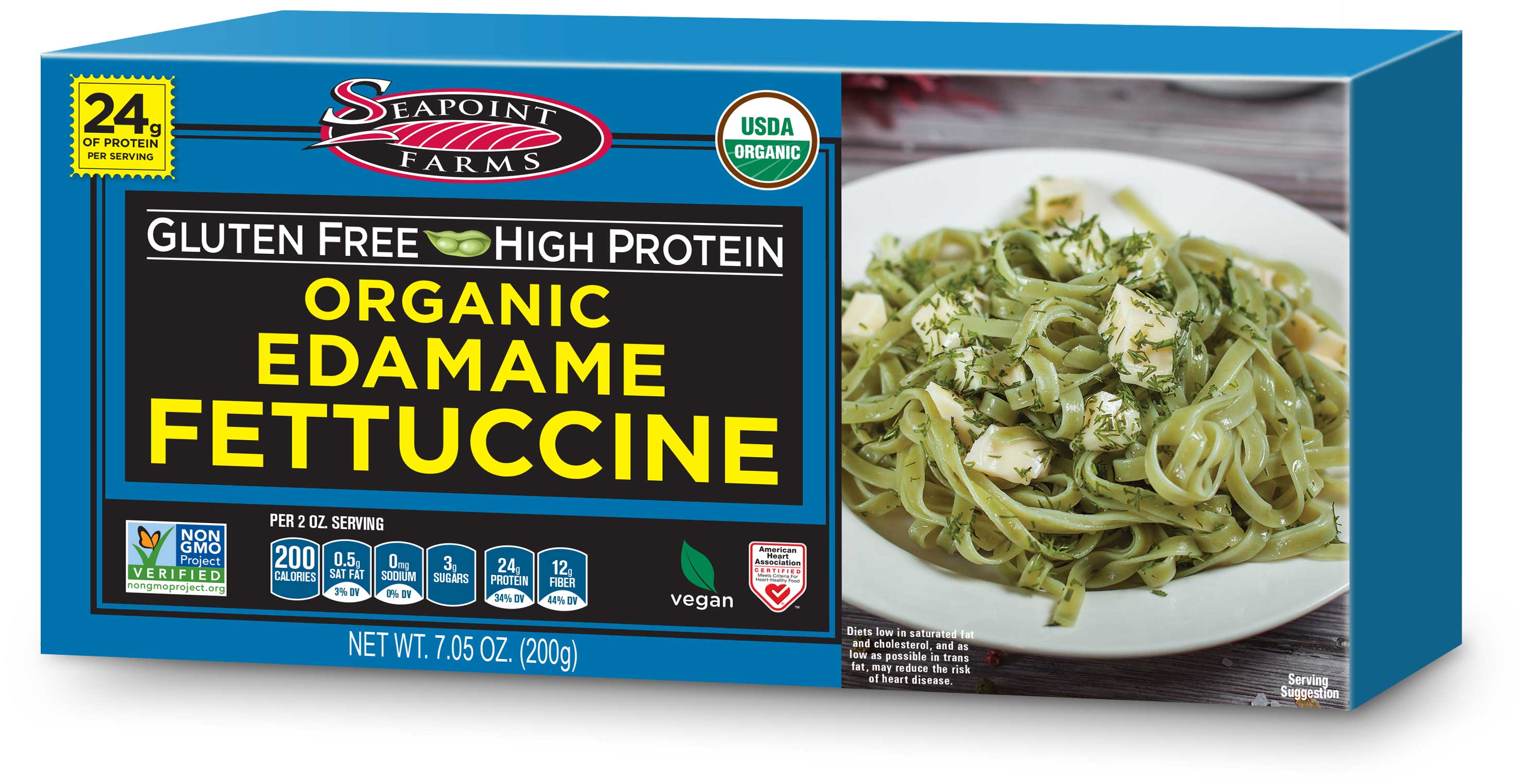Seapoint Farms Organic Edamame Fettuccine, 7.05 Ounce -- 12 Per Case