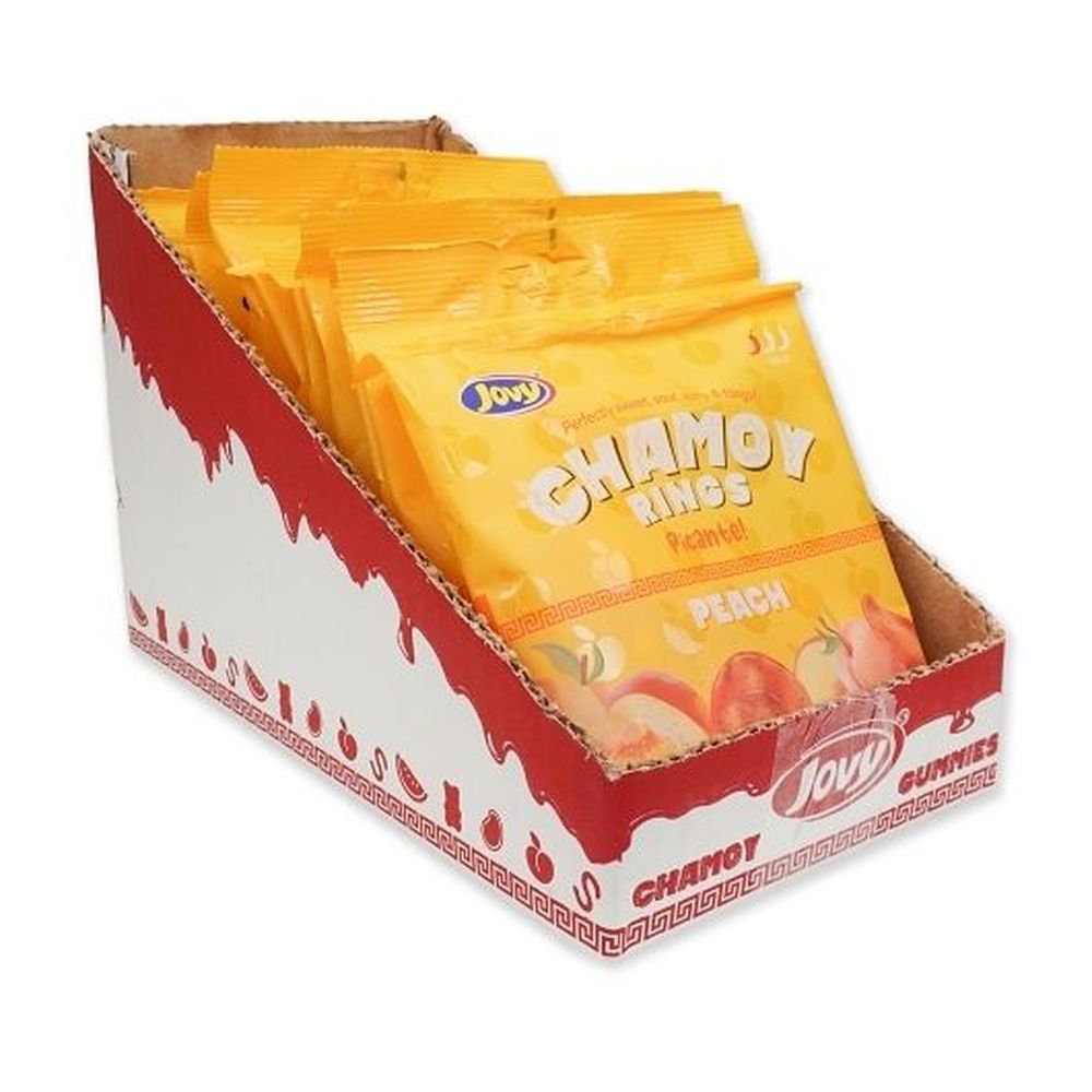 Jovy 5 Ounce Chamoy Peach Rings Gummies, 8 Count