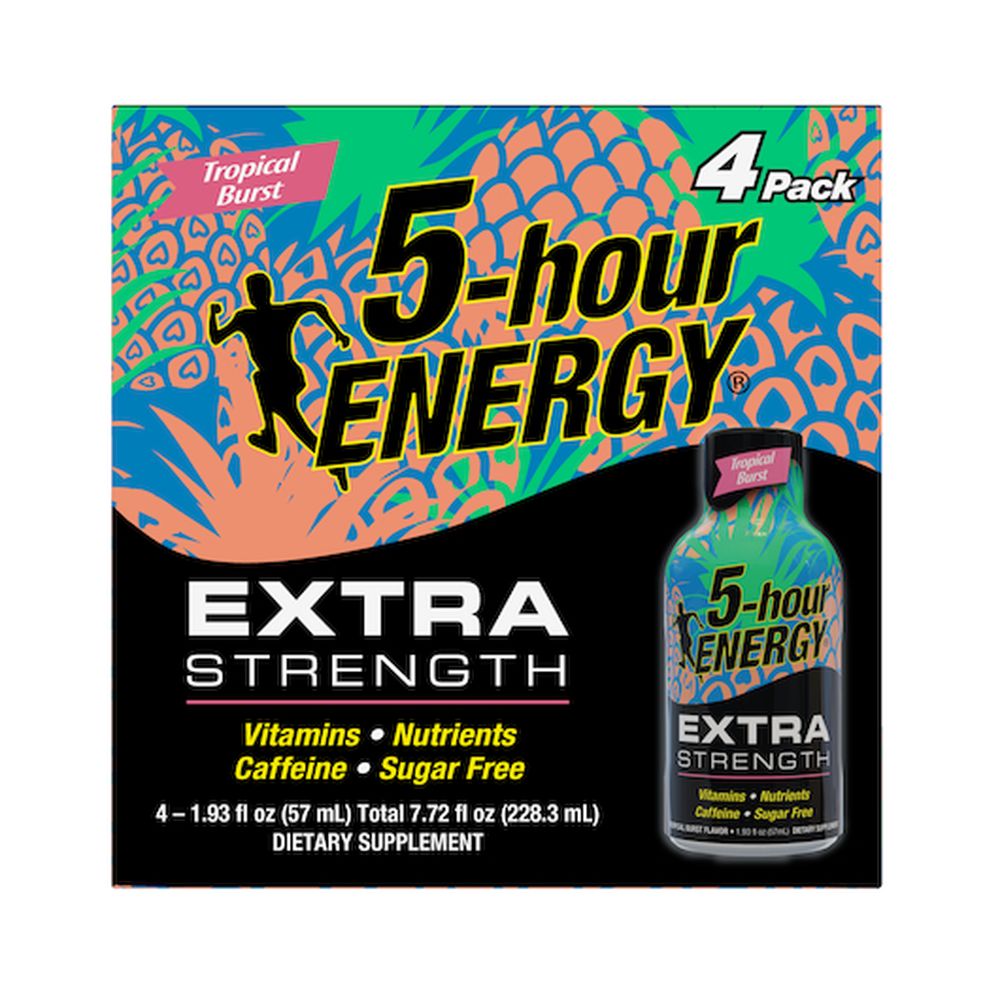 Shot De Energía 5-hour Energy Extra Strength Tropical Burst, 1.93 Onzas -- 48 Por Caja