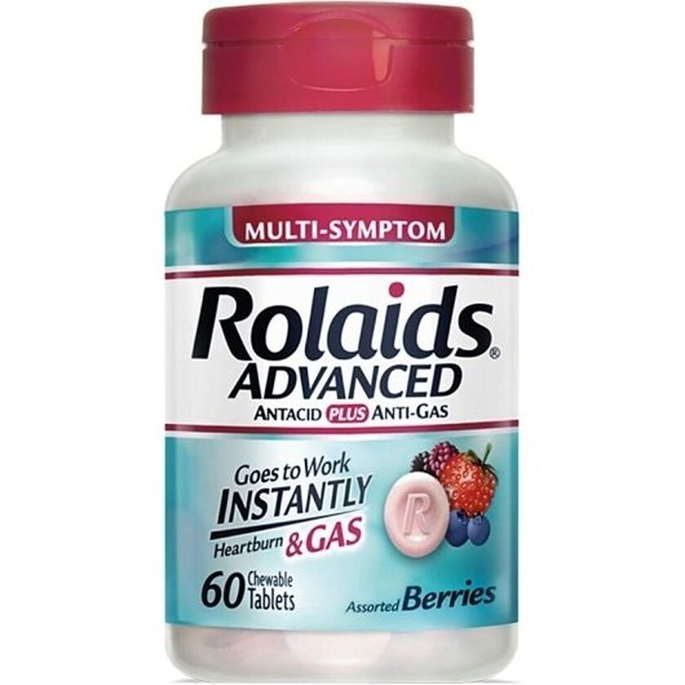 Rolaids Multi Symptom Wild Berry Stomach Chewable Tablet, 60 Count -- 24 Per Case