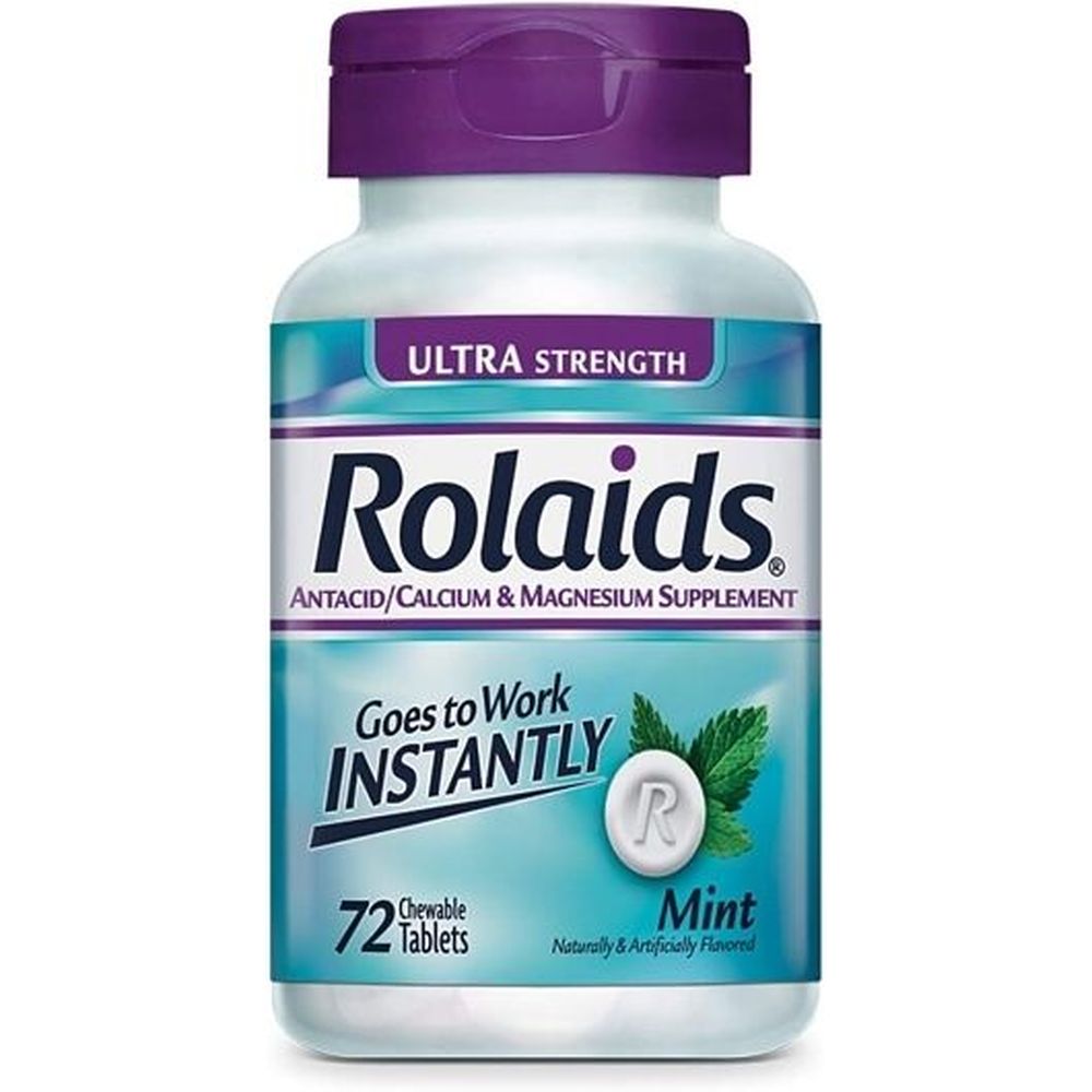 Rolaids Heartburn Relief Mint Chewable Tablet, 72 Count -- 24 Per Case