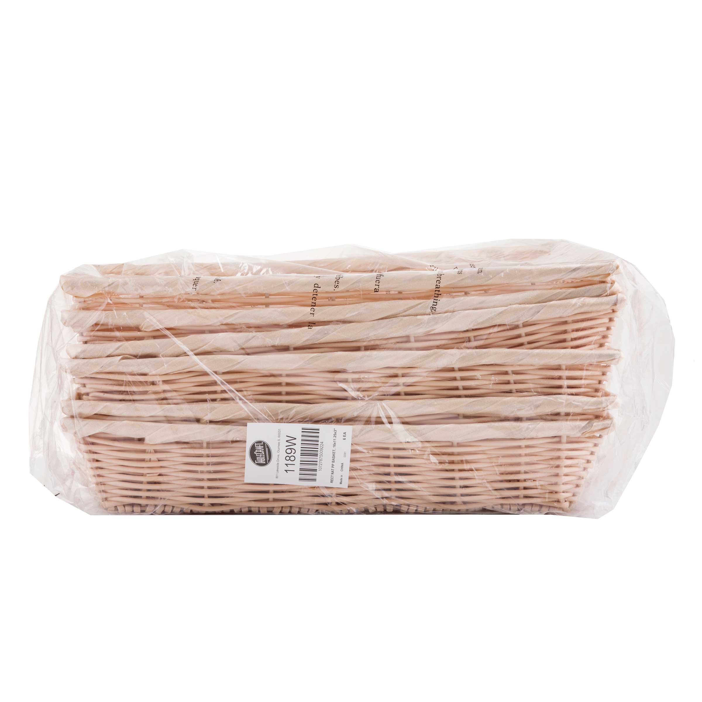 Tablecraft Rectangular Natural Woven Basket, 16 X 11.25 Inch -- 6 Per Case
