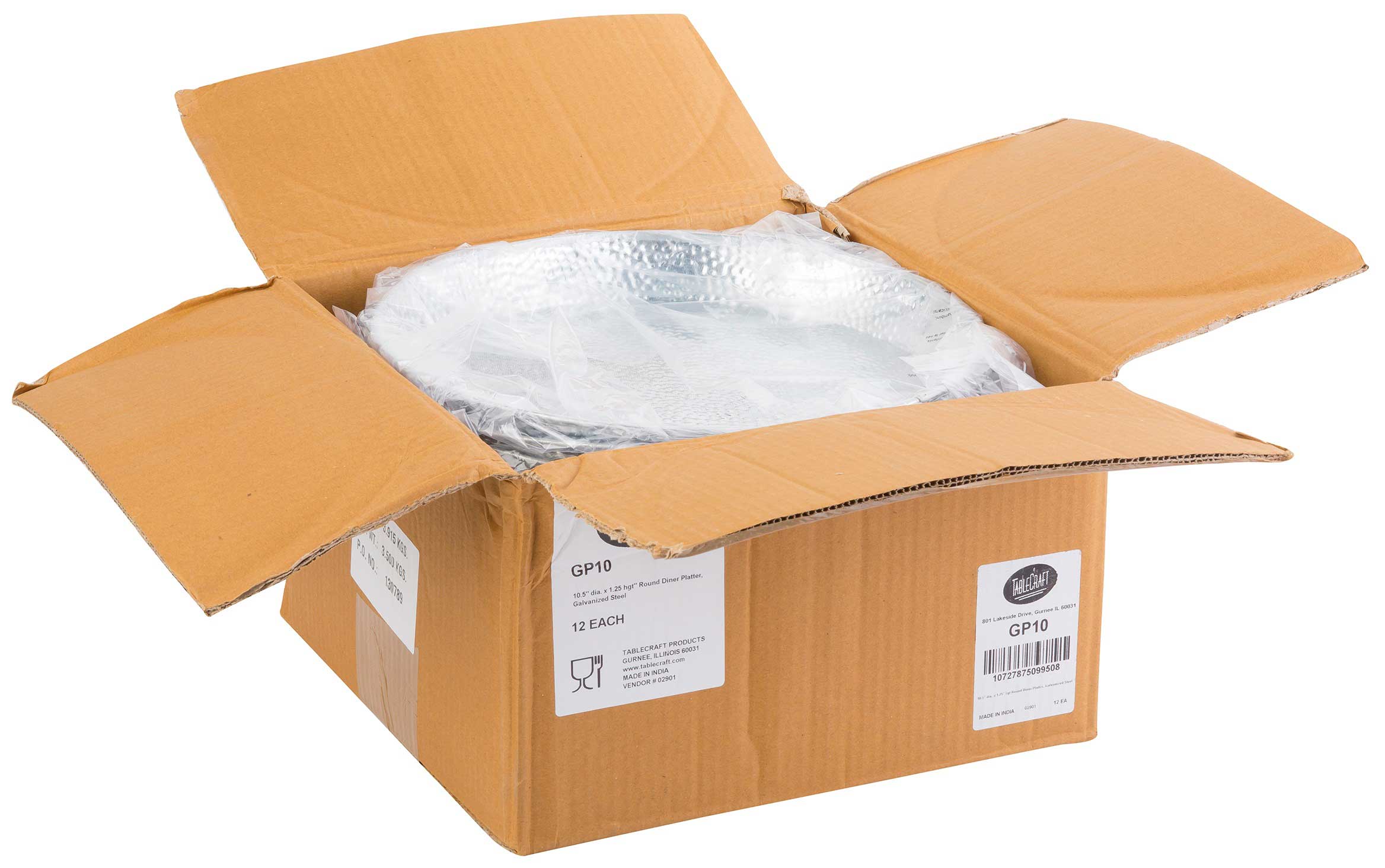 Tablecraft Galvanized Dinner Platter, 10.5 Inch -- 12 Per Case