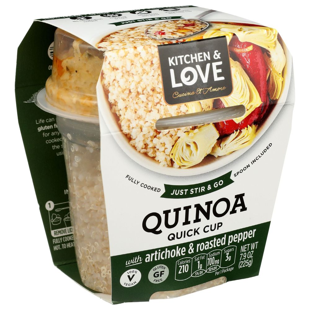 Kitchen And Love Quinoa Quick Cup With Artichoke And Roasted Pepper, 7.9 Ounce -- 6 Per Case