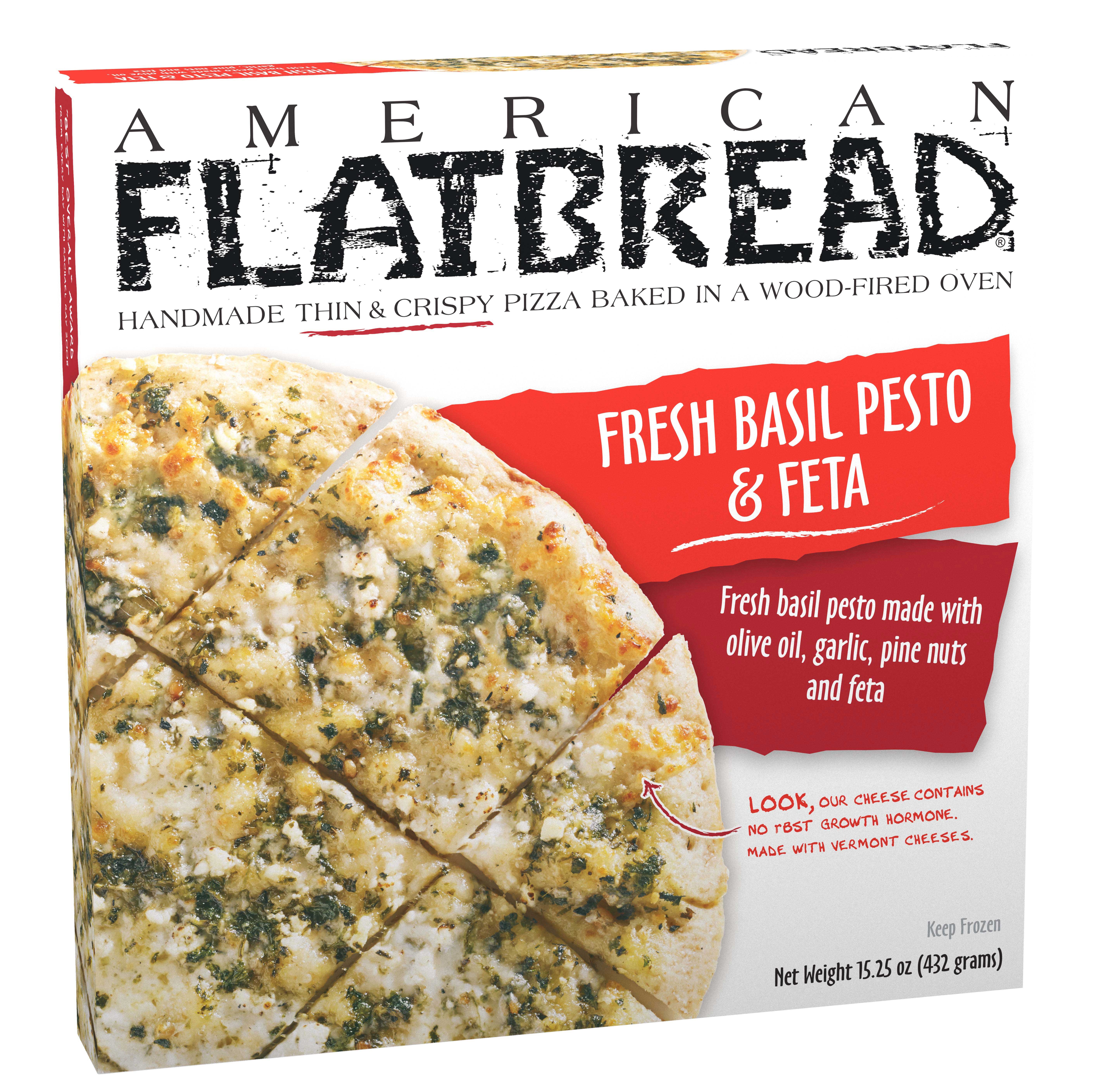 American Flatbreads Fresh Basil Pesto and Feta Pizza 10 inch 6 per case