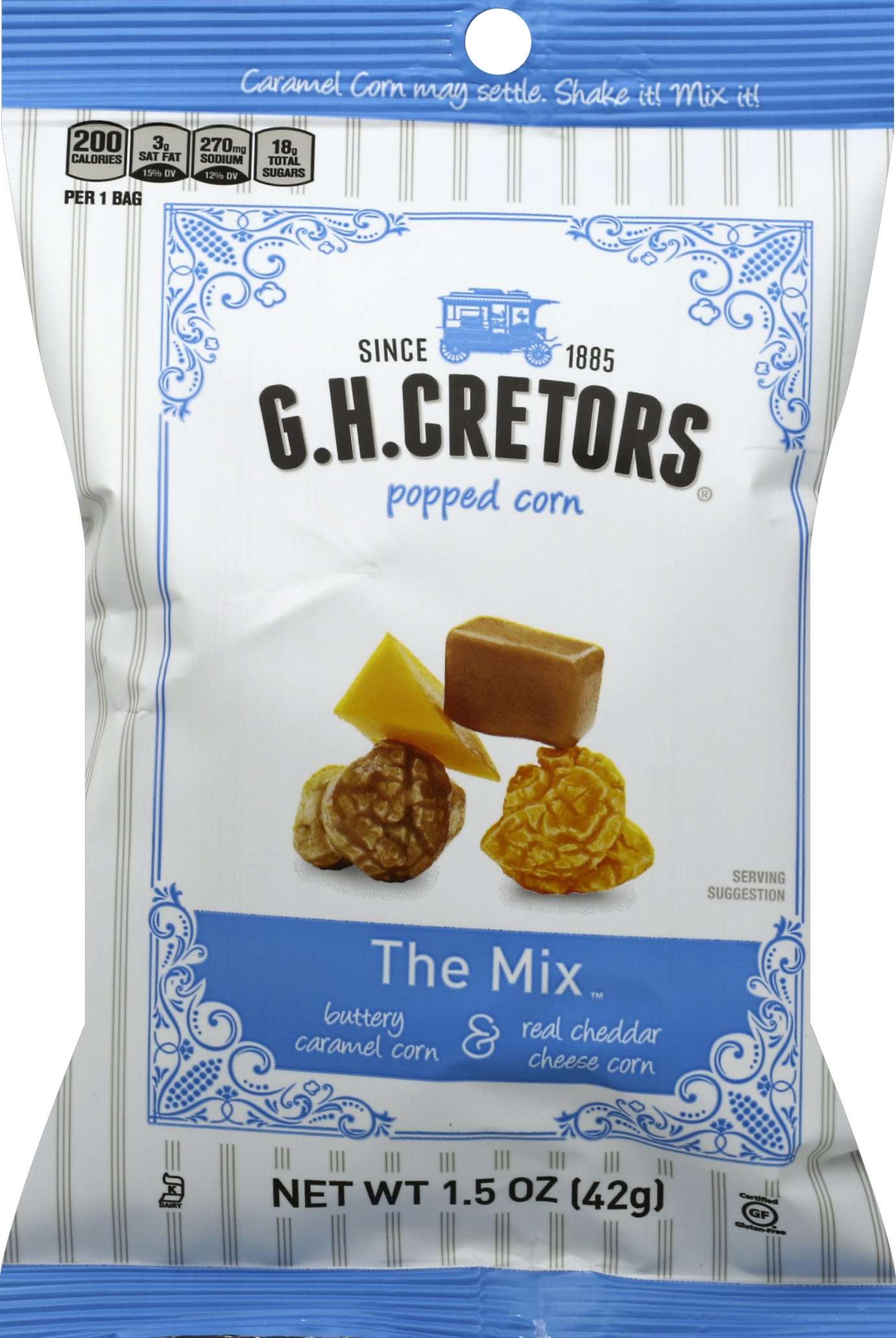 G.H. Cretors The Mix Single Serve Popped Corn, 1.5 Ounce -- 24 per case.