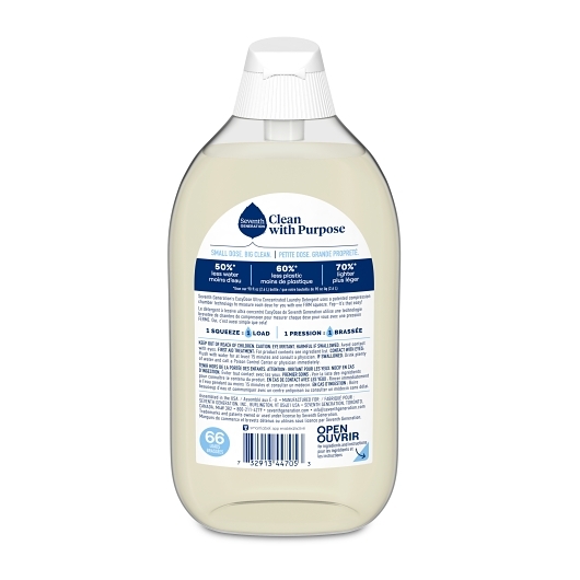 Seventh Generation Liquid Detergent Ultra Concentrated Free And Clear, 23.1 Fluid Ounce -- 6 Per Case