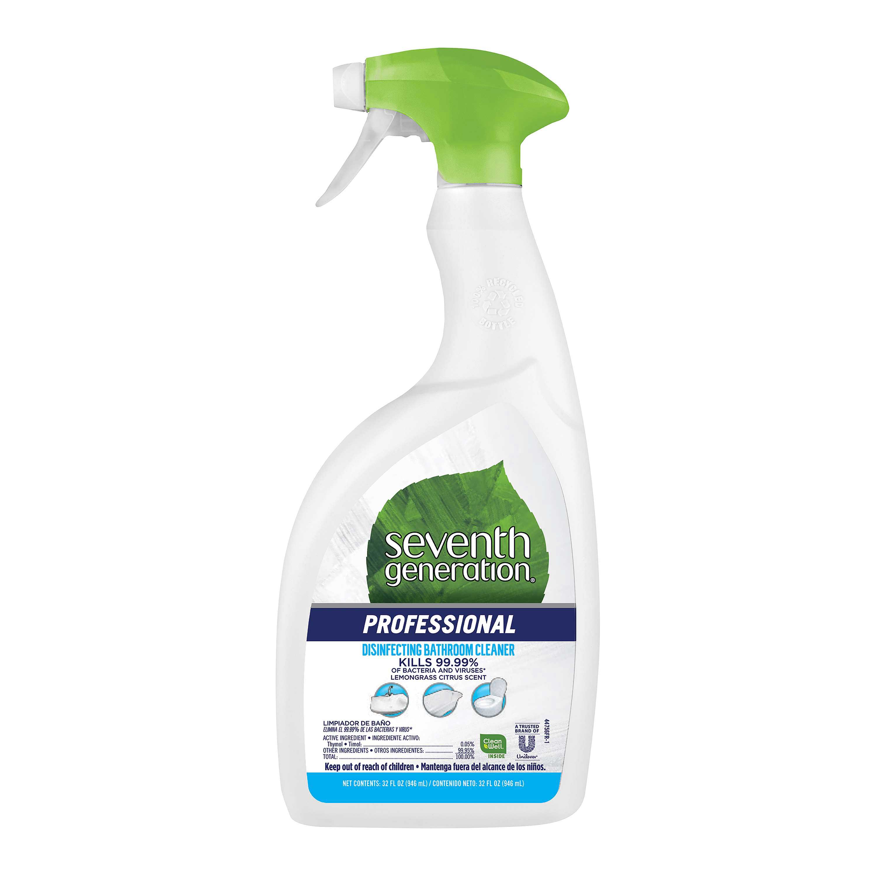Seventh Generation Professional Disinfecting Bath Room Cleaner, Sprayer, 32 Fluid Ounce -- 4 per case