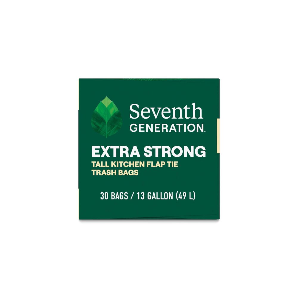 Seventh Generation Extra Strong 13 Gallon Tall Kitchen Trash Bags, 30 Count -- 6 Per Case