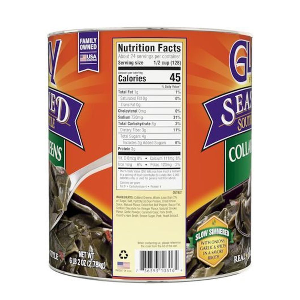 Glory Foods Glory Seasoned Collard Greens, 98 Ounce -- 6 Per Case