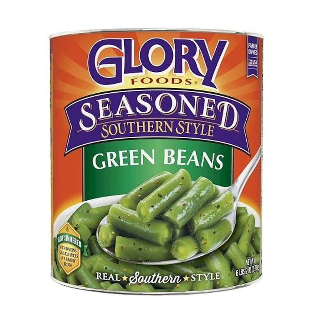 Glory Foods Seasoned Southern Style Green Beans, 98 Ounce -- 6 Per Case