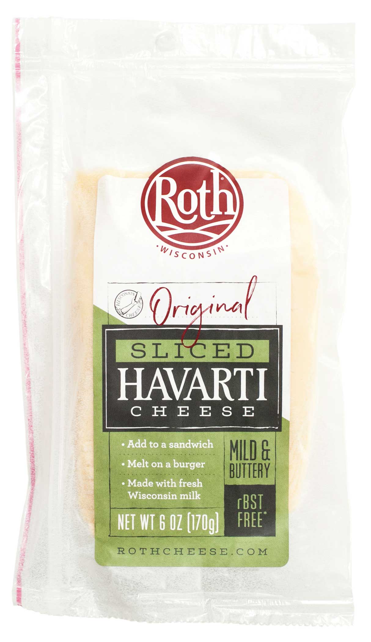 Roth-kase Original Havarti Cheese Slices, 6 Ounce -- 12 Per Case