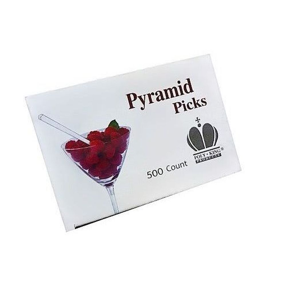 Goldmax 4.75 Inch Clear Pyramid Picks, 500 Count -- 5 Per Case