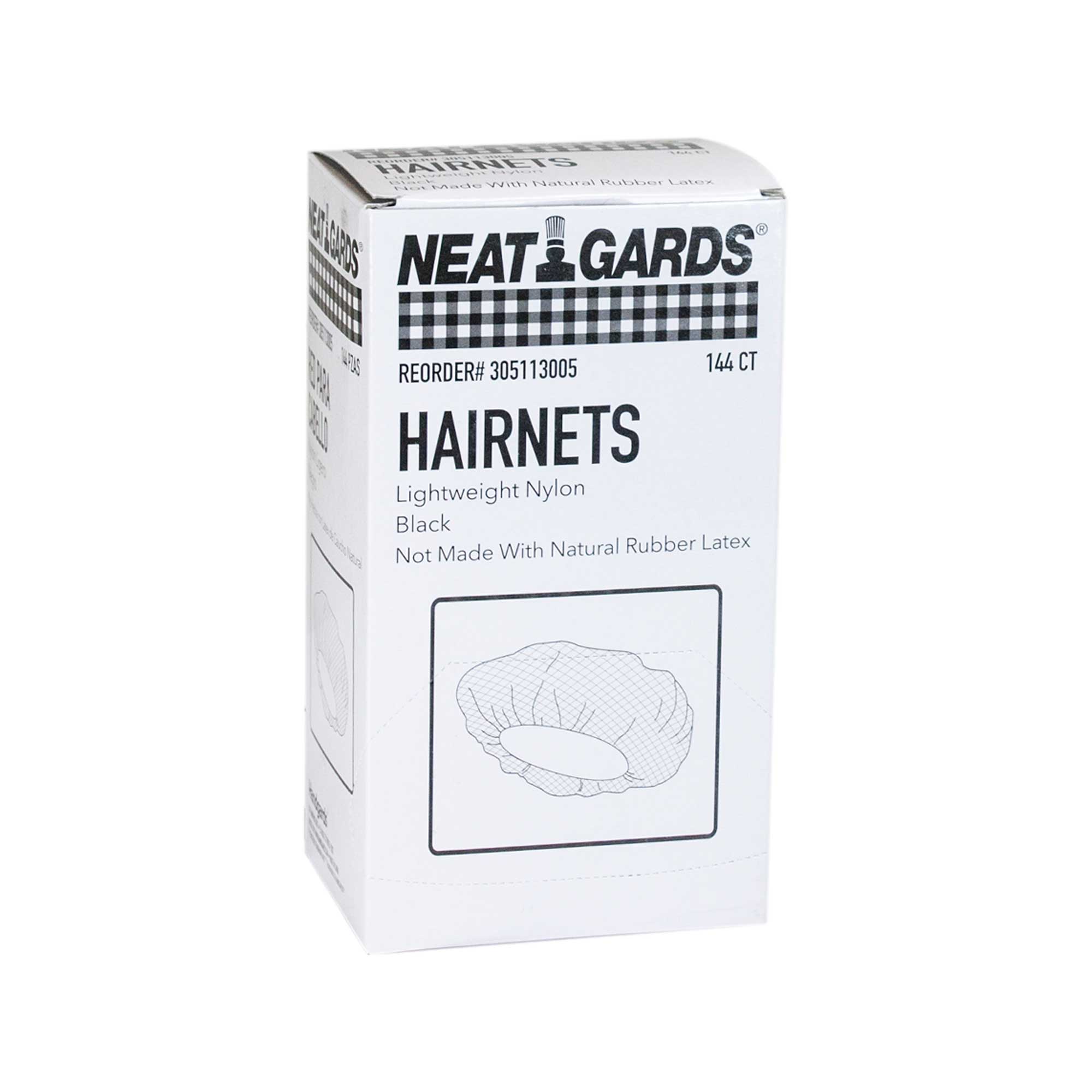 Neatgards Nylon Black Light Weight Large Disposable Hairnet -- 1440 Per Case