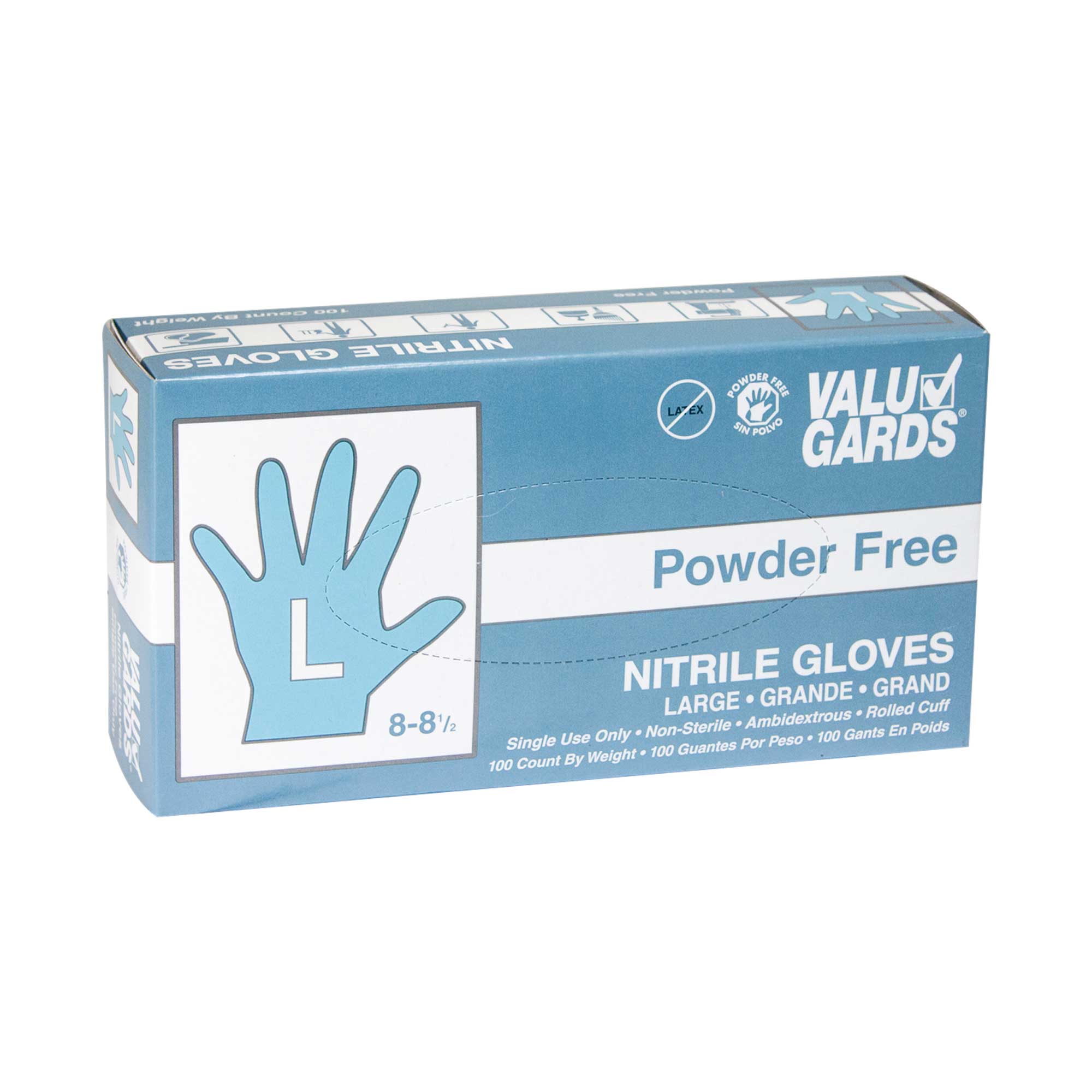 Valugards Nitrile White Large Disposable Glove -- 1000 Per Case