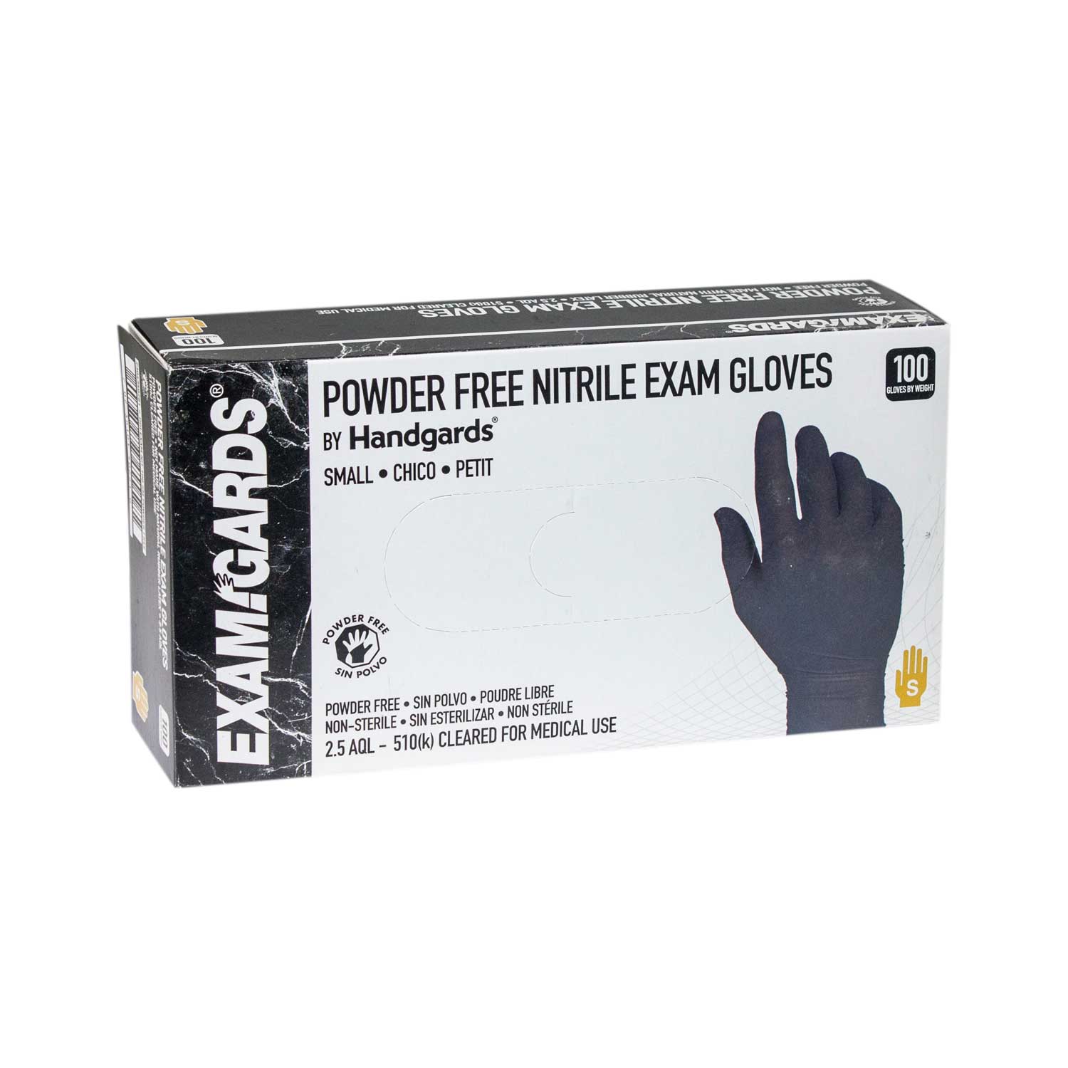 Examgards Black Small Nitrile Disposable Gloves -- 1000 Per Case