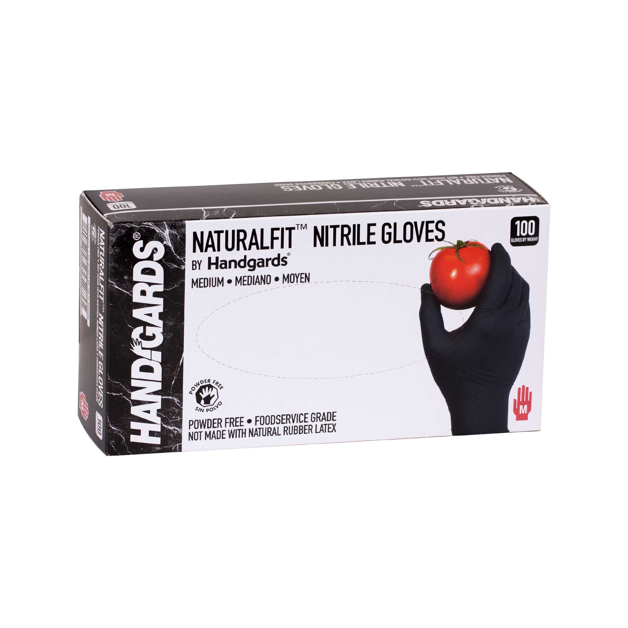Handgards Black Powder Free Medium Disposable Nitrile Gloves -- 1000 Per Case