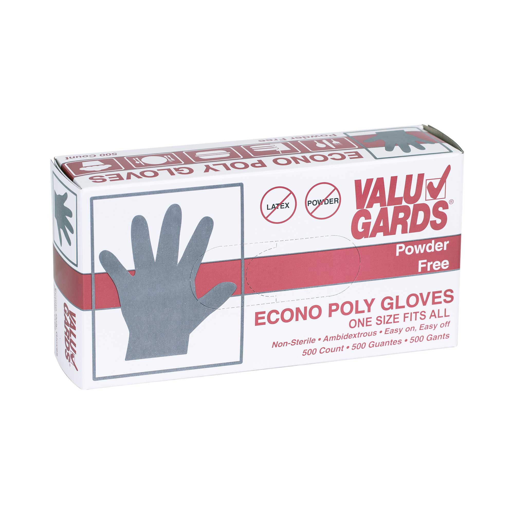 Valugards Econo Poly Clear One Size Fits All Disposable Glove -- 2000 Per Case