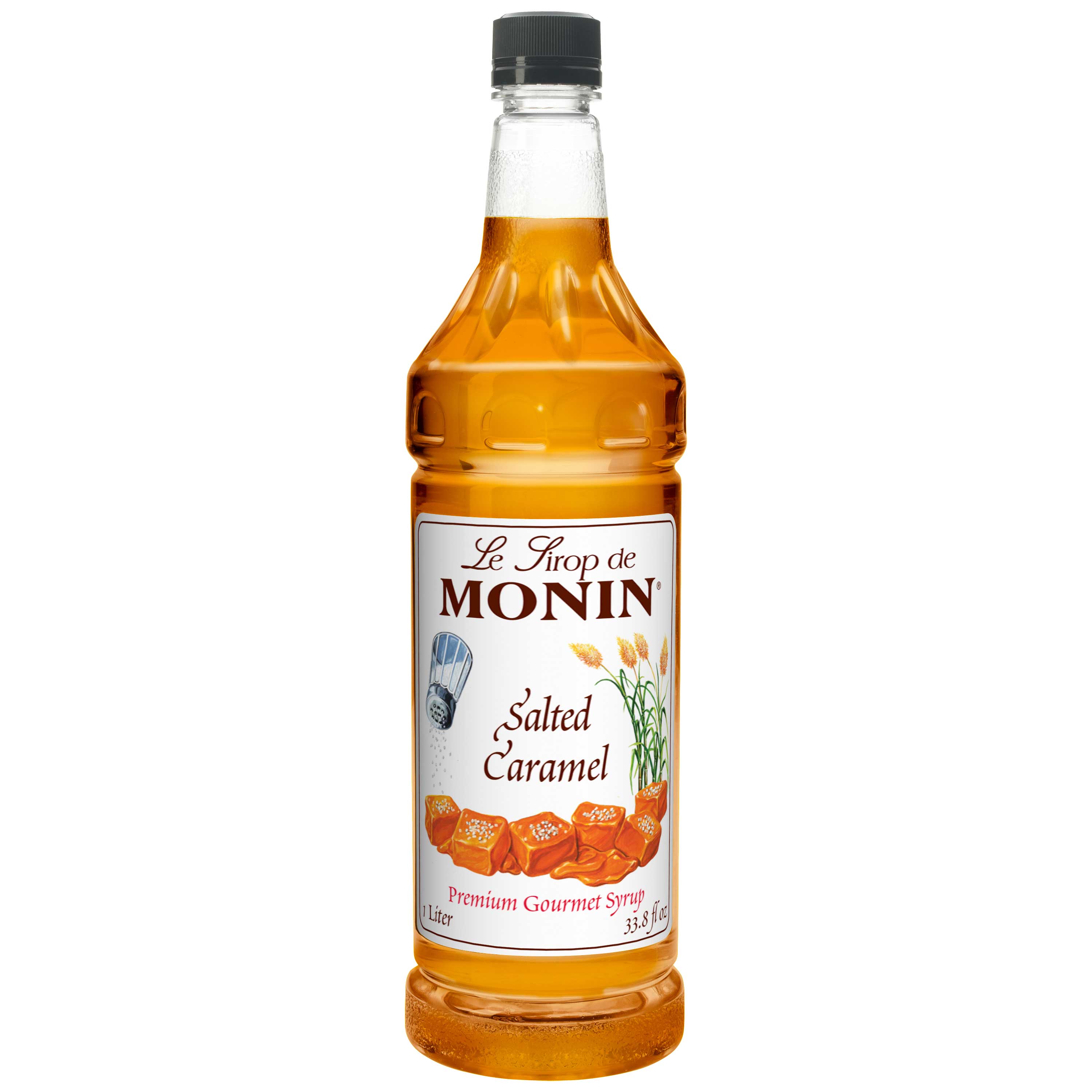 Monin Salted Caramel Flavored Syrup, 1 Liter -- 4 per case.