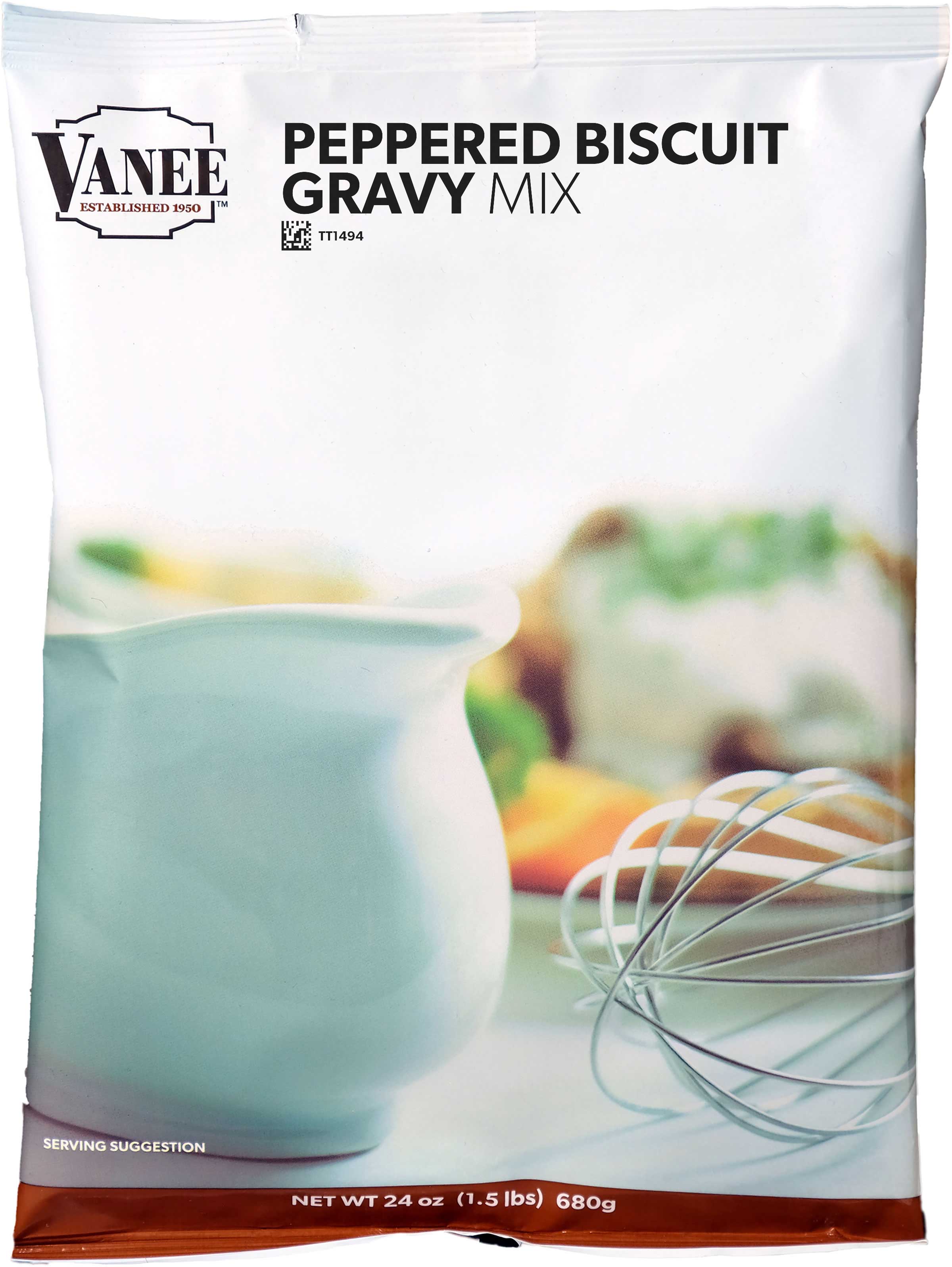 Vanee Foods Pepper Biscuit Gravy Mix, 24 Ounce -- 6 Per Case